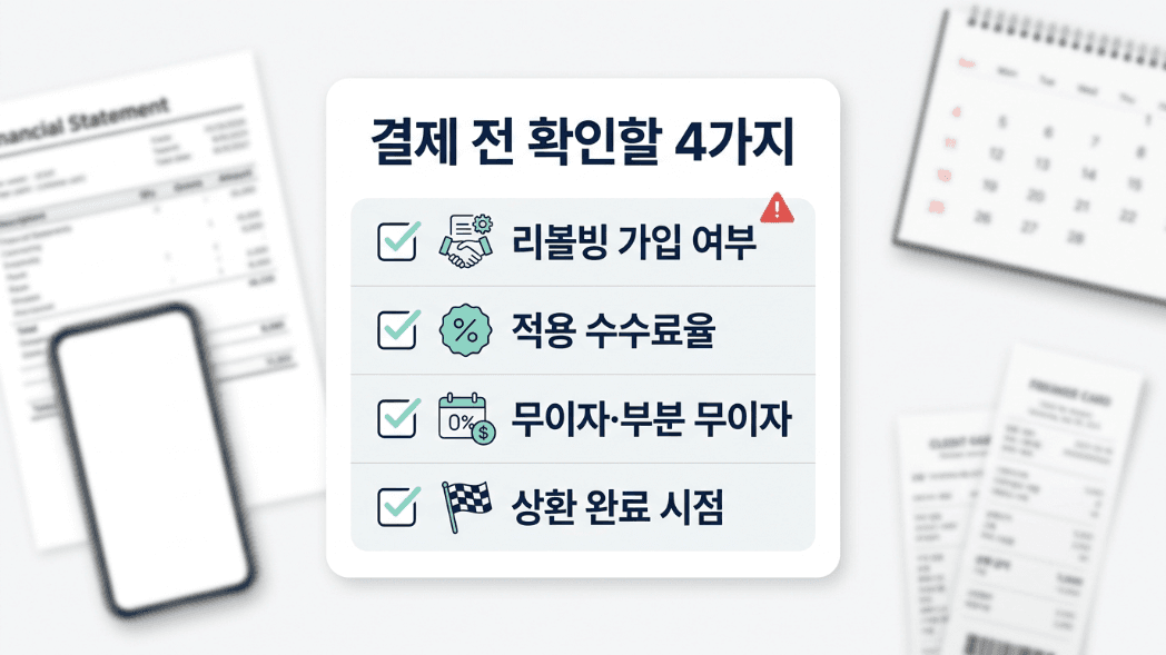 리볼빙 할부 선택 전 확인할 리스크 체크리스트 이미지