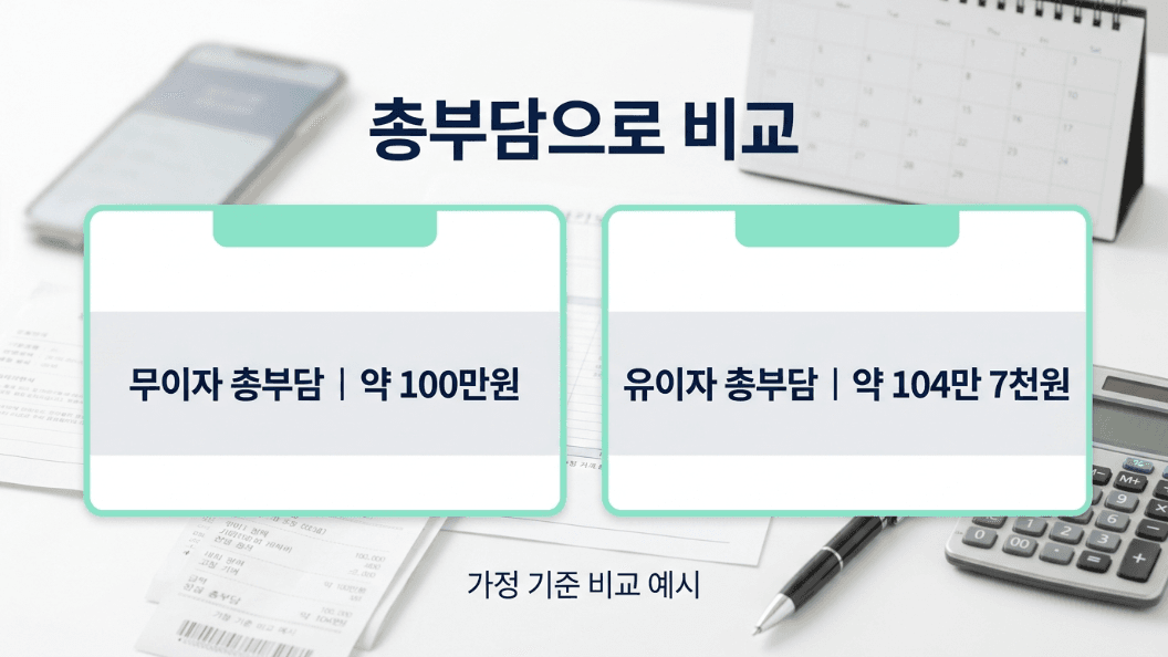 카드 할부 수수료 회차별 잔여원금 부과 구조 이미지