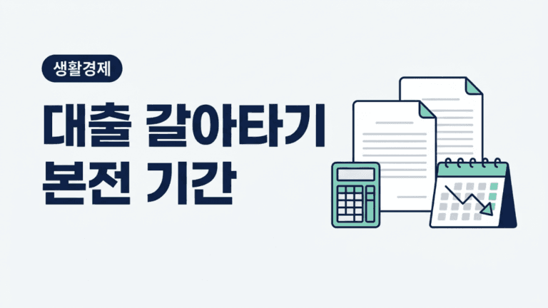 대출 갈아타기 본전 계산｜수수료 회수기간과 총이자 차이