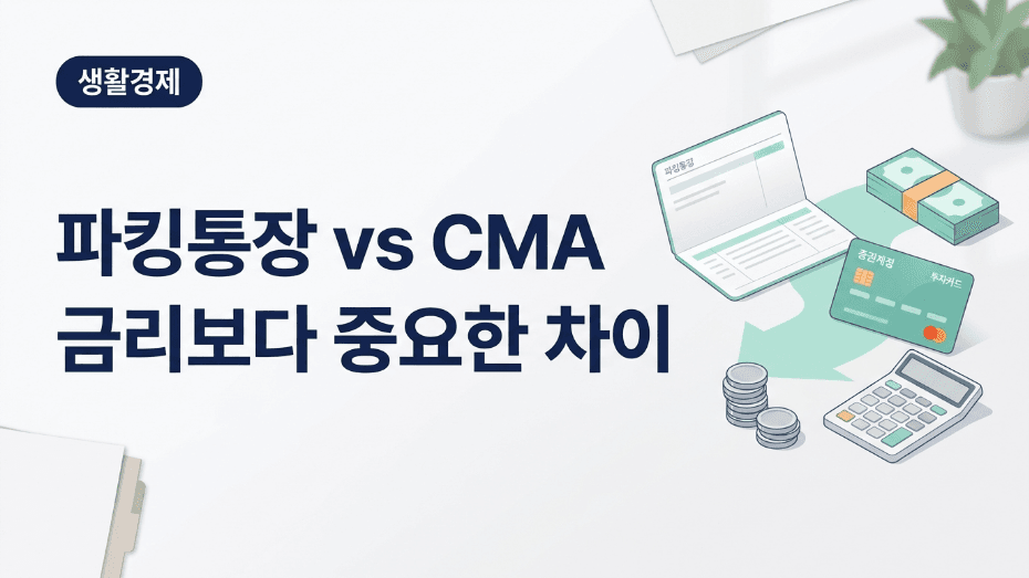 파킹통장과 CMA의 차이를 비교하는 금융 블로그 대표이미지