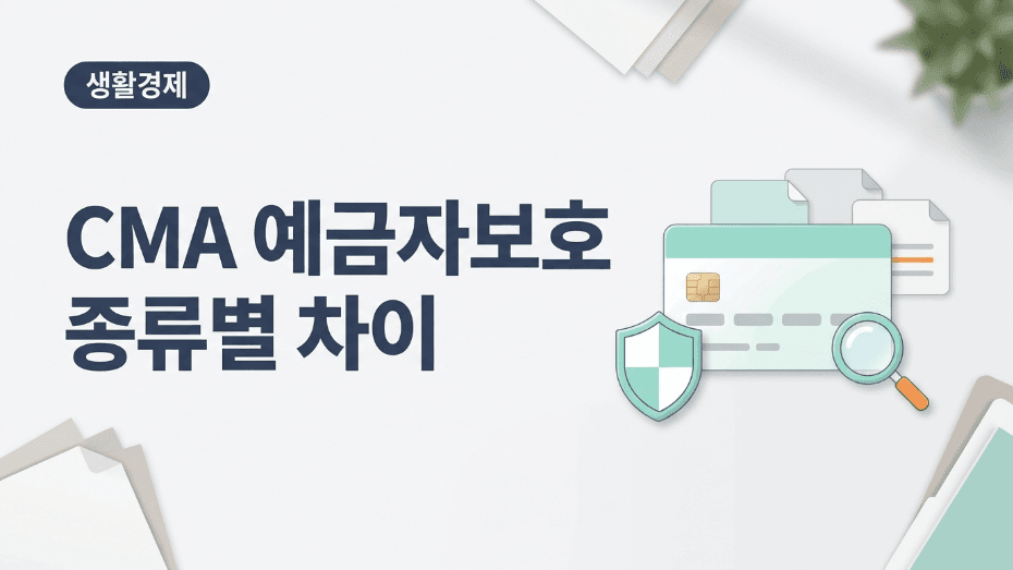 CMA 예금자보호가 종류별로 달라지는 구조를 설명하는 금융 블로그 대표이미지